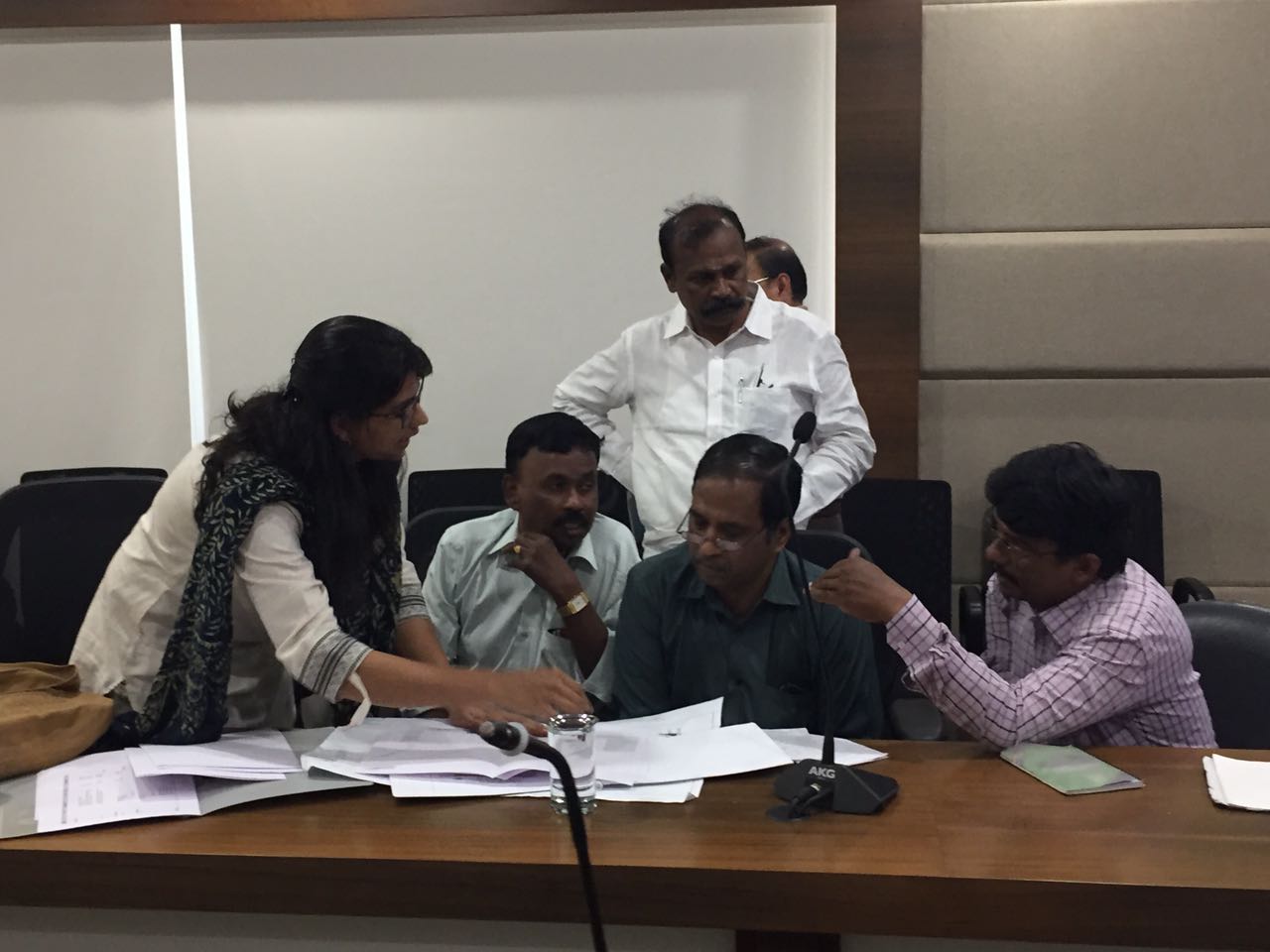 Break-out group discussing at a coordination meeting.